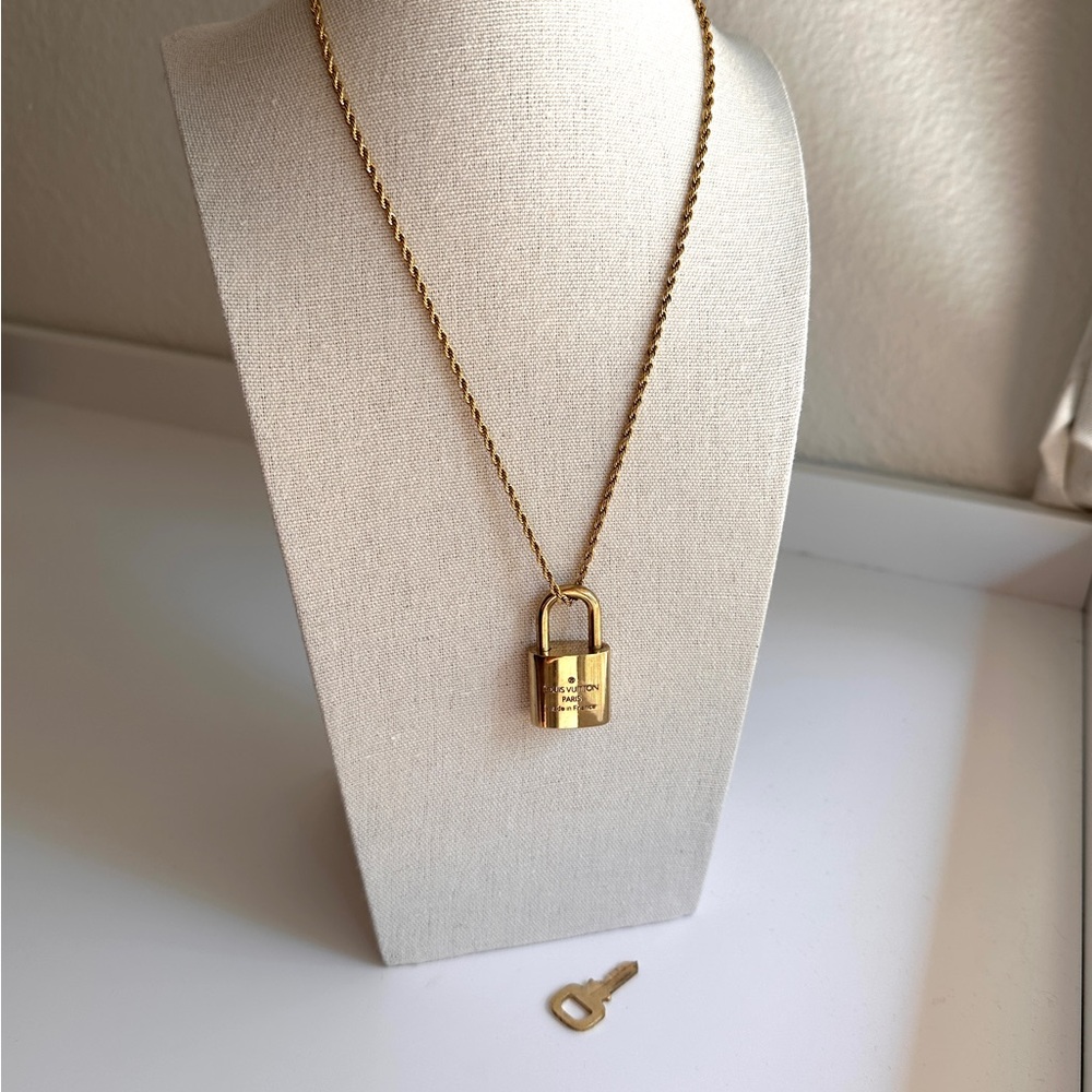 SOLD ❌ Authentic Louis Vuitton Gold Lock Necklace 18k gold plated #308